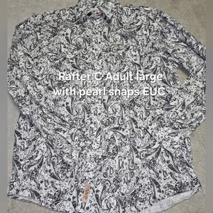 Rafter C Men's Black & White Paisley Button-Down Shirt